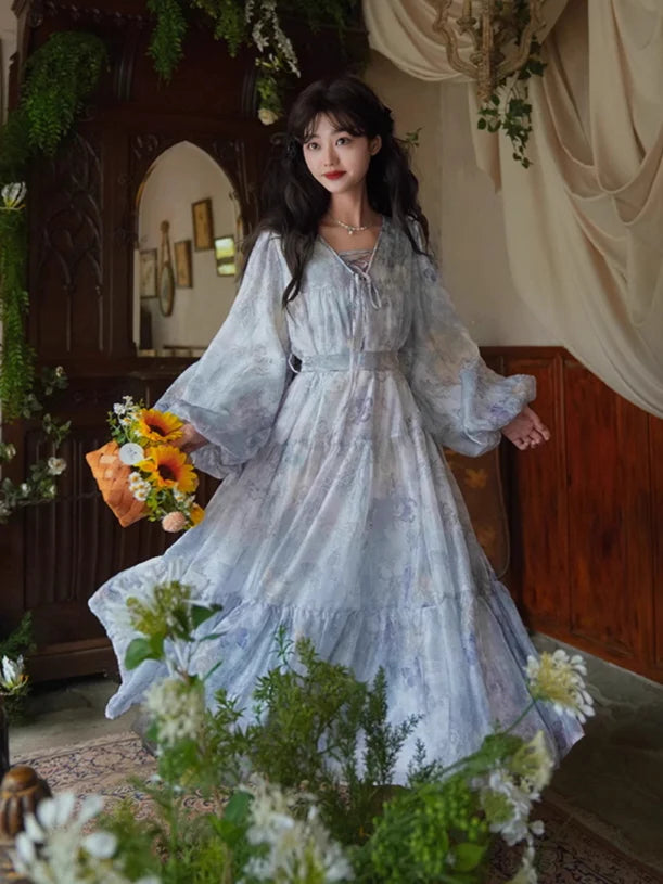 Whimsical Blue Butterfly Dress