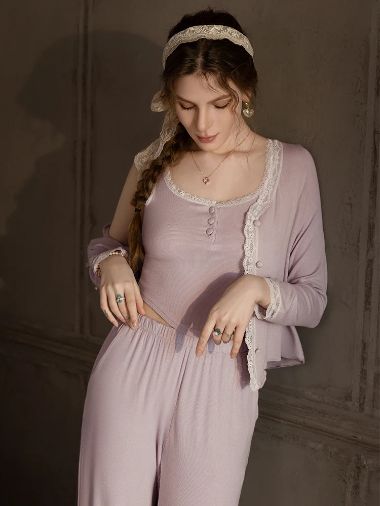 Lavender Bloom Modal Pajama Set