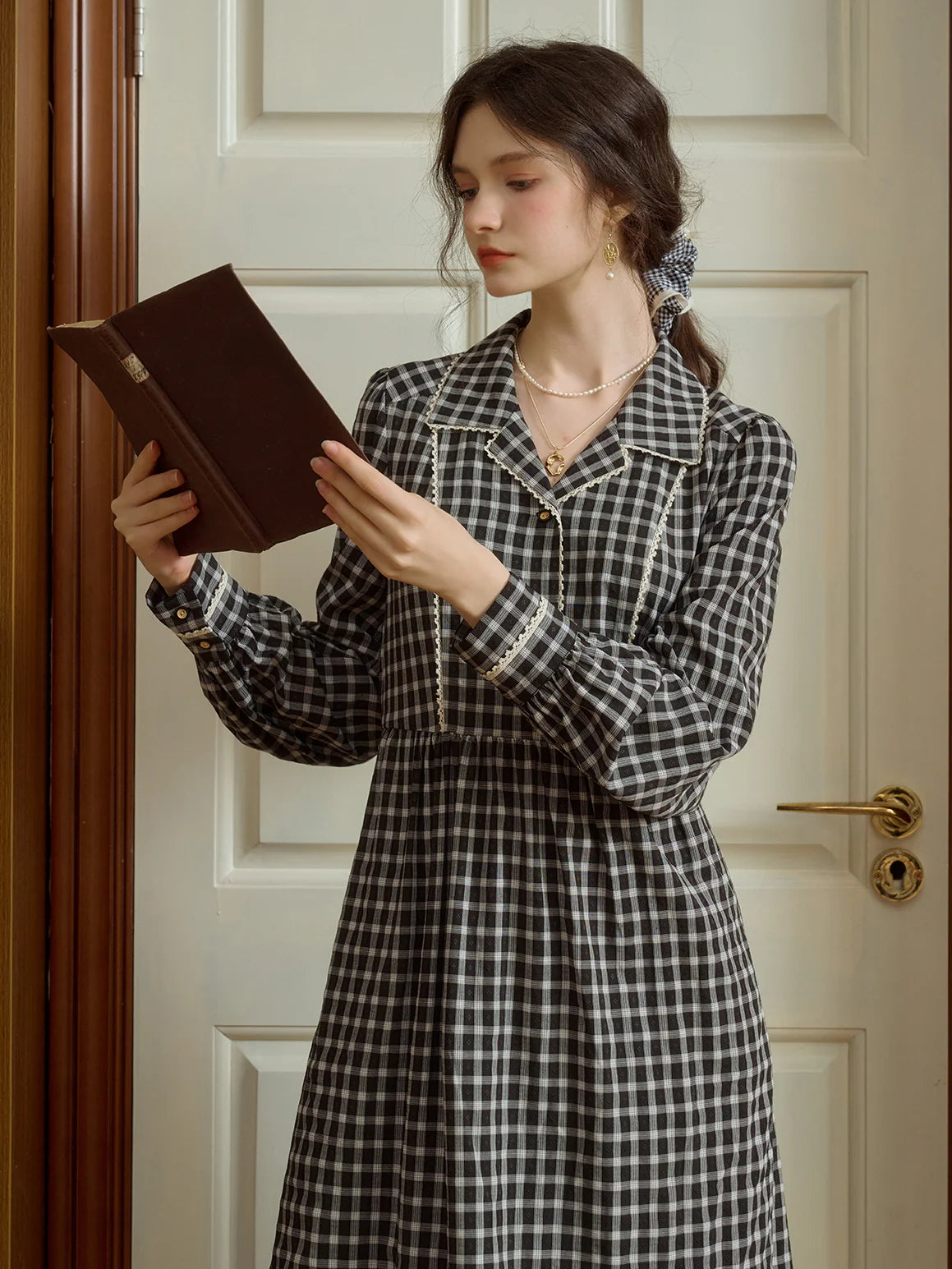 Timeless Check Cottagecore Dress