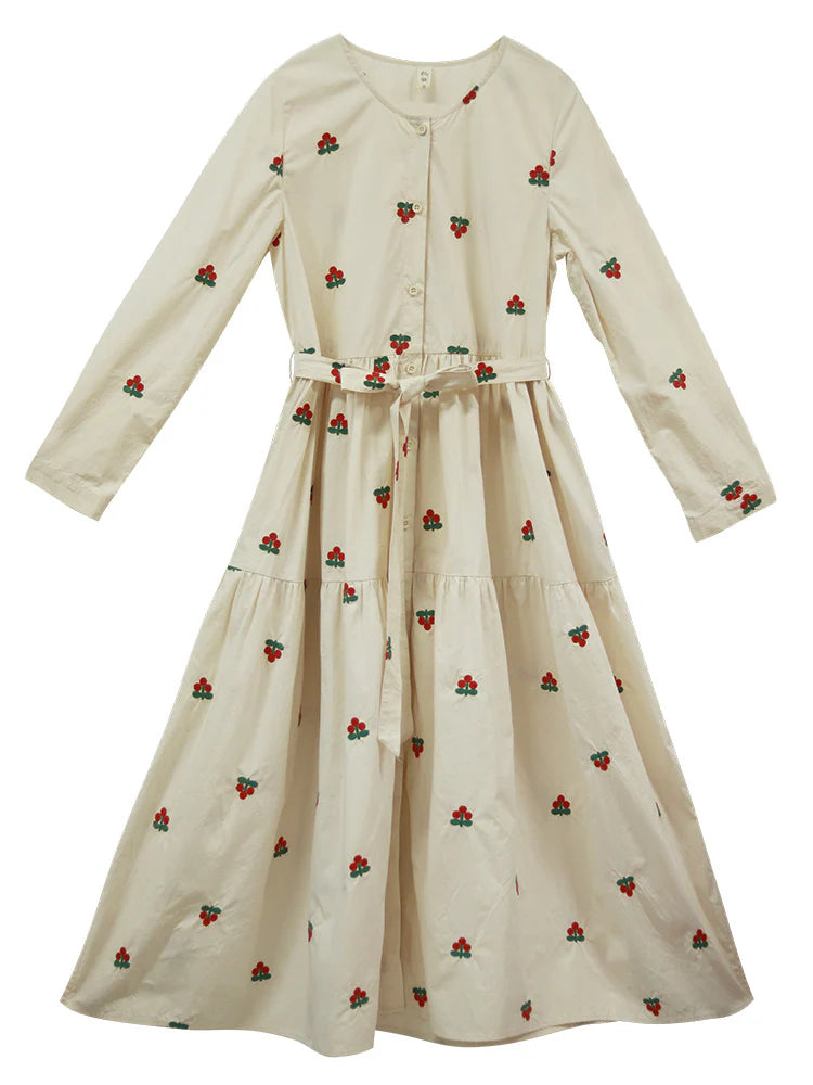 Springtime Serenade Embroidered Dress