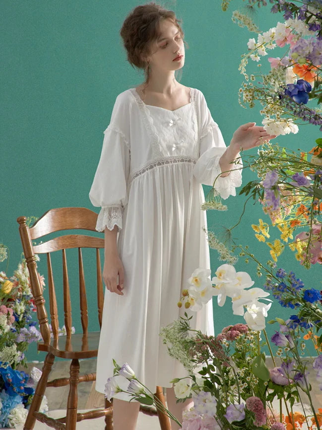 Floral Meadow Lace Nightgown