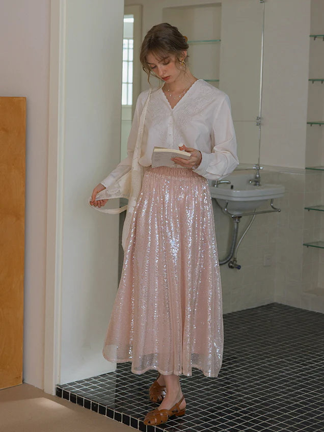 Moonlit Sparkle Sequin Tulle Skirt