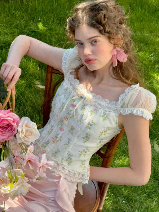 Floral Garden Lace Corset Top