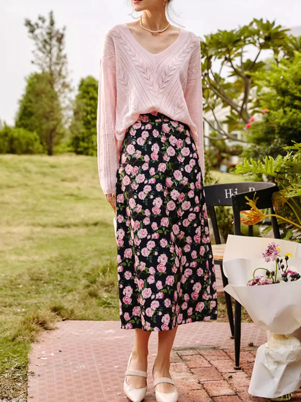Midnight Rose Garden Skirt