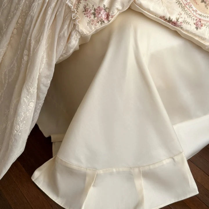 Vintage Cotton Embroidered Lace Bedding Set