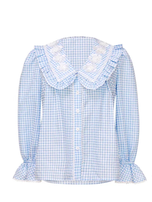 Blue Sky Checkered Dream Blouse