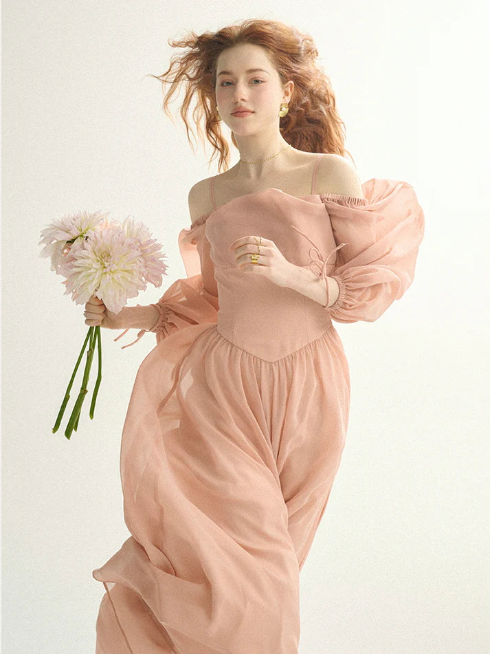 Enchanted Blush Off-Shoulder Gown