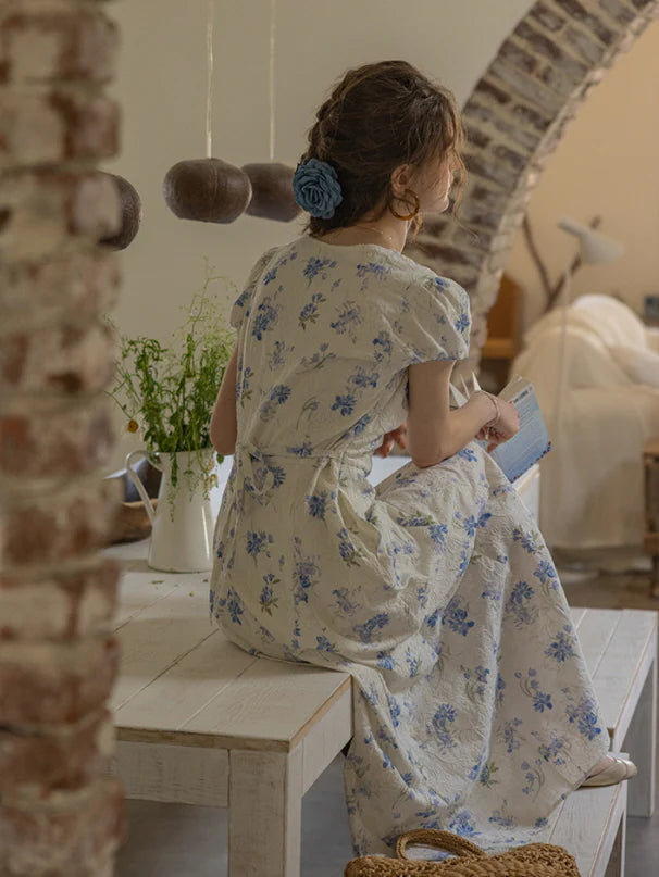 Blue Blossom Vintage Lace Dress