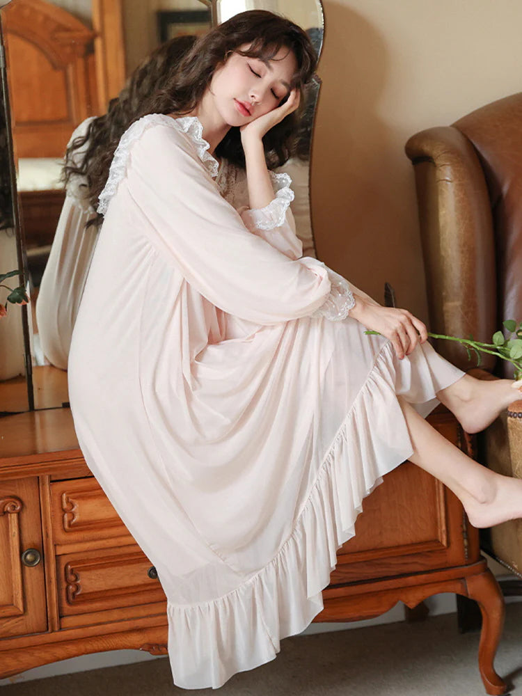 Moonlit Vintage Lace Nightgown