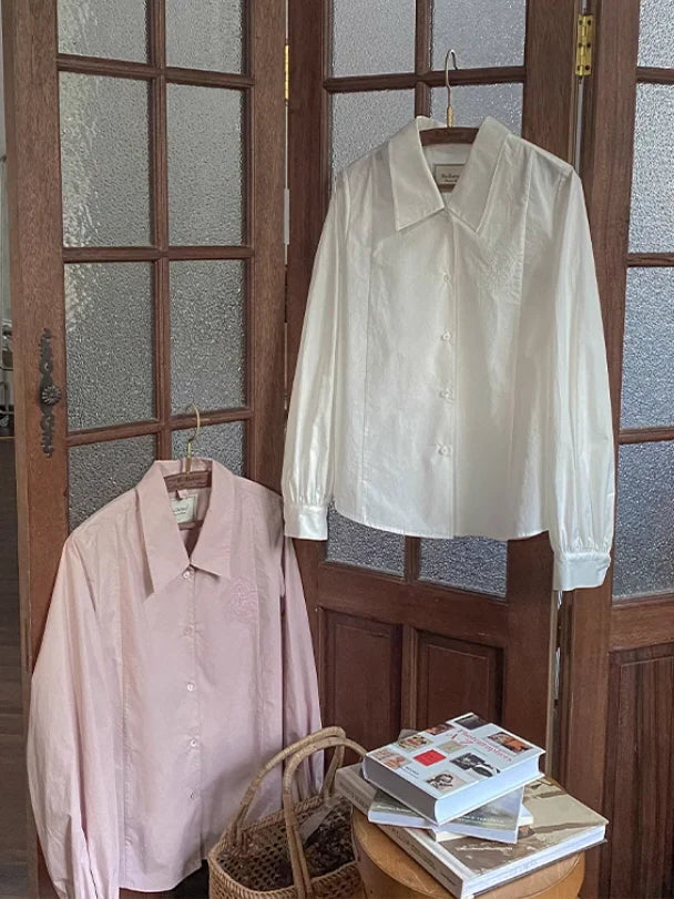 Lavender Blossom Embroidered Blouse