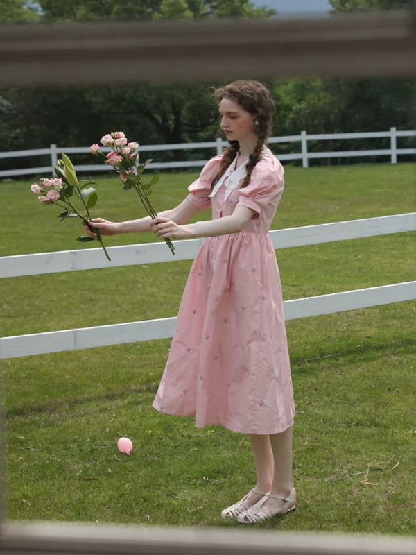 Floral Symphony in Pink Dress