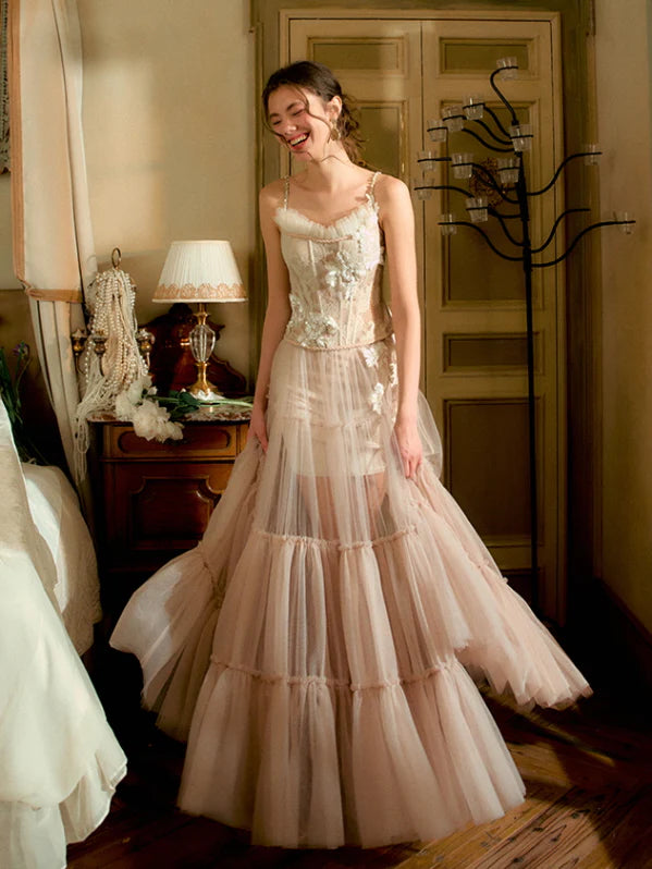 Ivory Blossom Lace Corset & Tulle Skirt