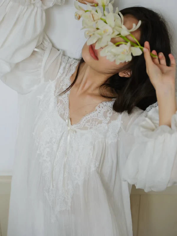 Morning Lace Long Nightgown