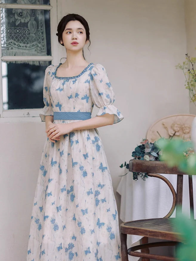 Blue Butterfly Garden Dress