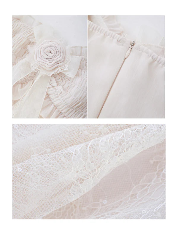 Ethereal Lace Rose Gown