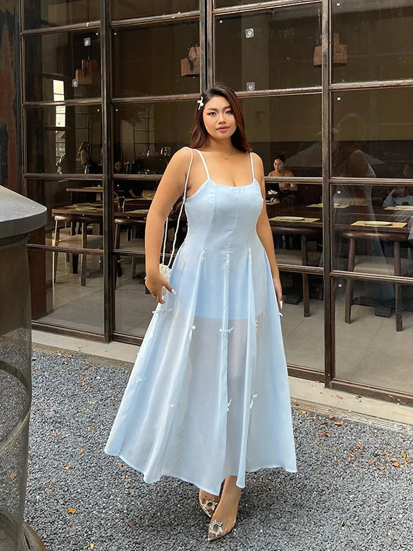 Blue Ribbon Balloon Hem Dress