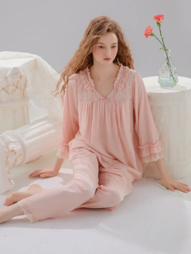Enchanted Lace Ruffle Pajama Set