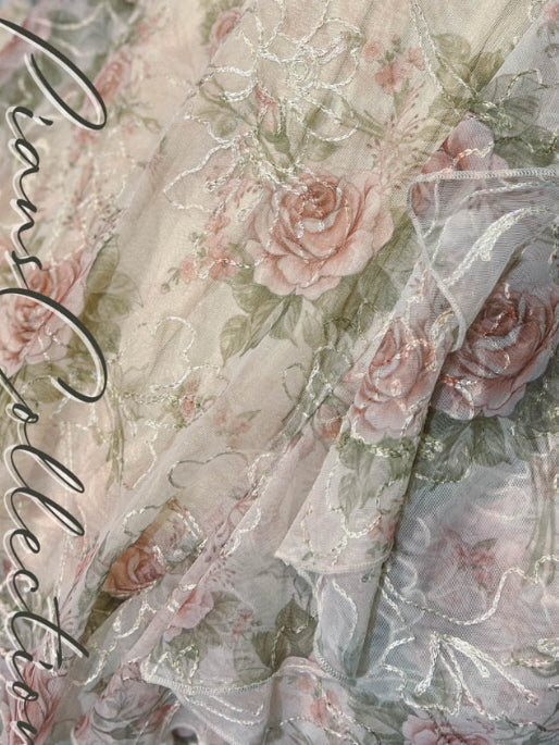 Ethereal Rose Garden Ruffle Dress