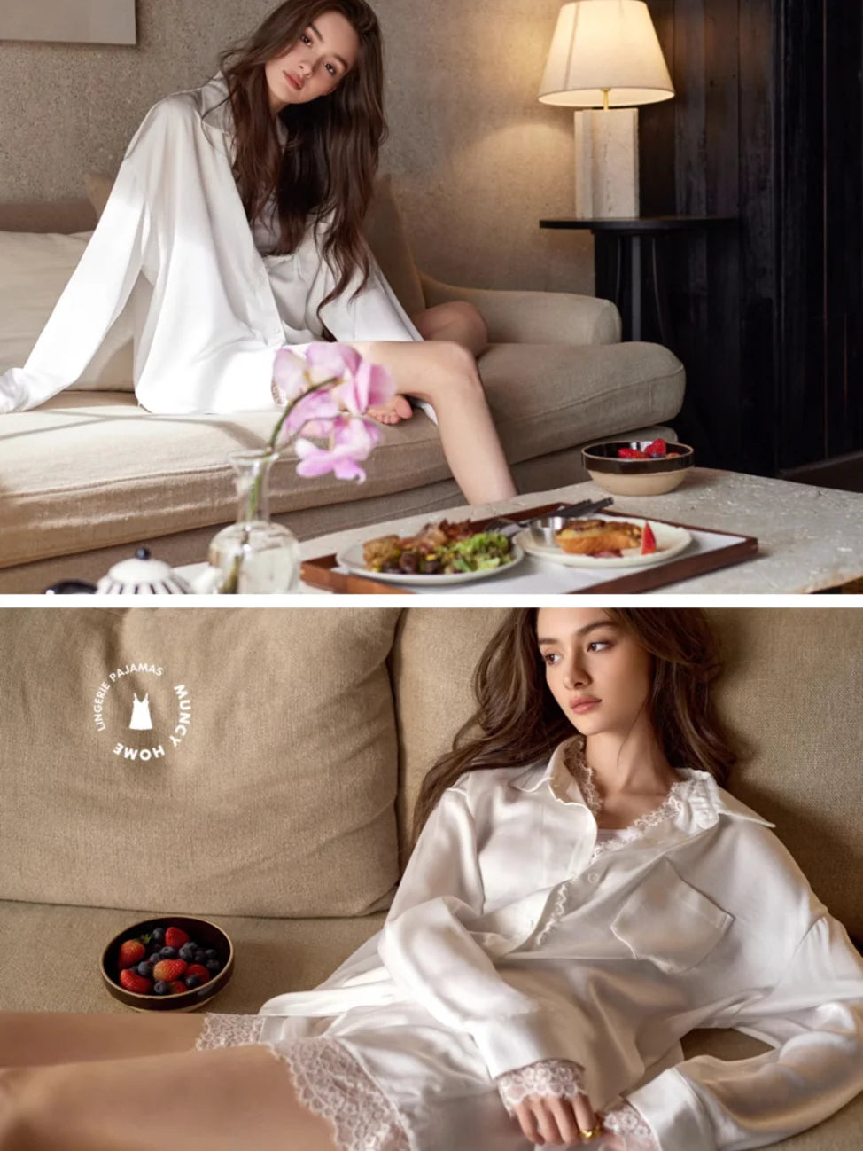 White Lace Dream Pajama Set