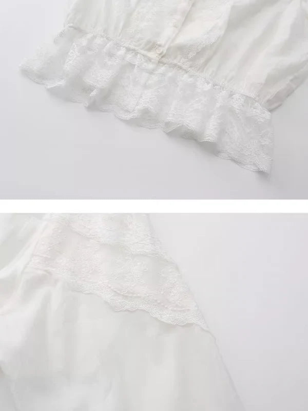 Enchanted Garden White Lace Blouse