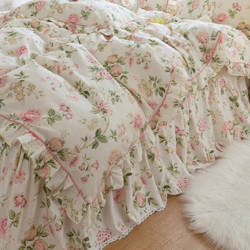 Pink Floral Pattern Forest Princess Bedding Set