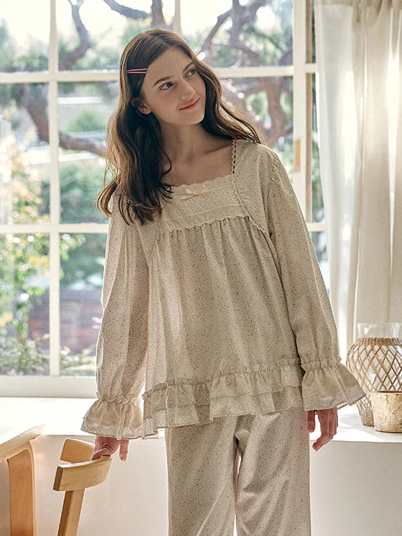 Vintage Floral Cotton Loungewear Set