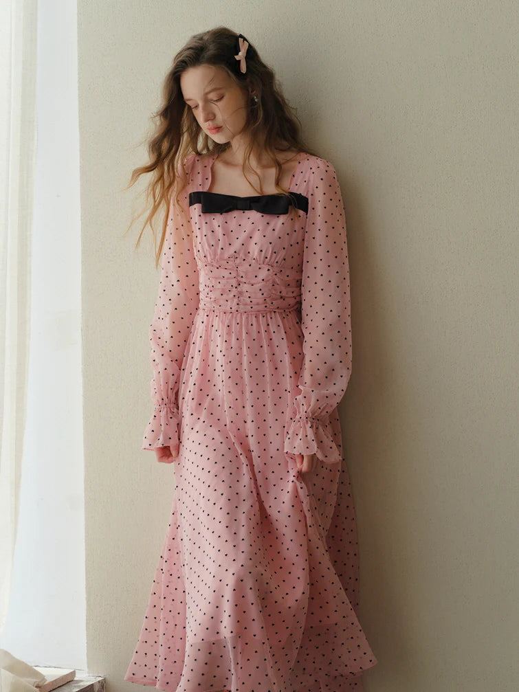 Sweetheart Dot Bow Dress