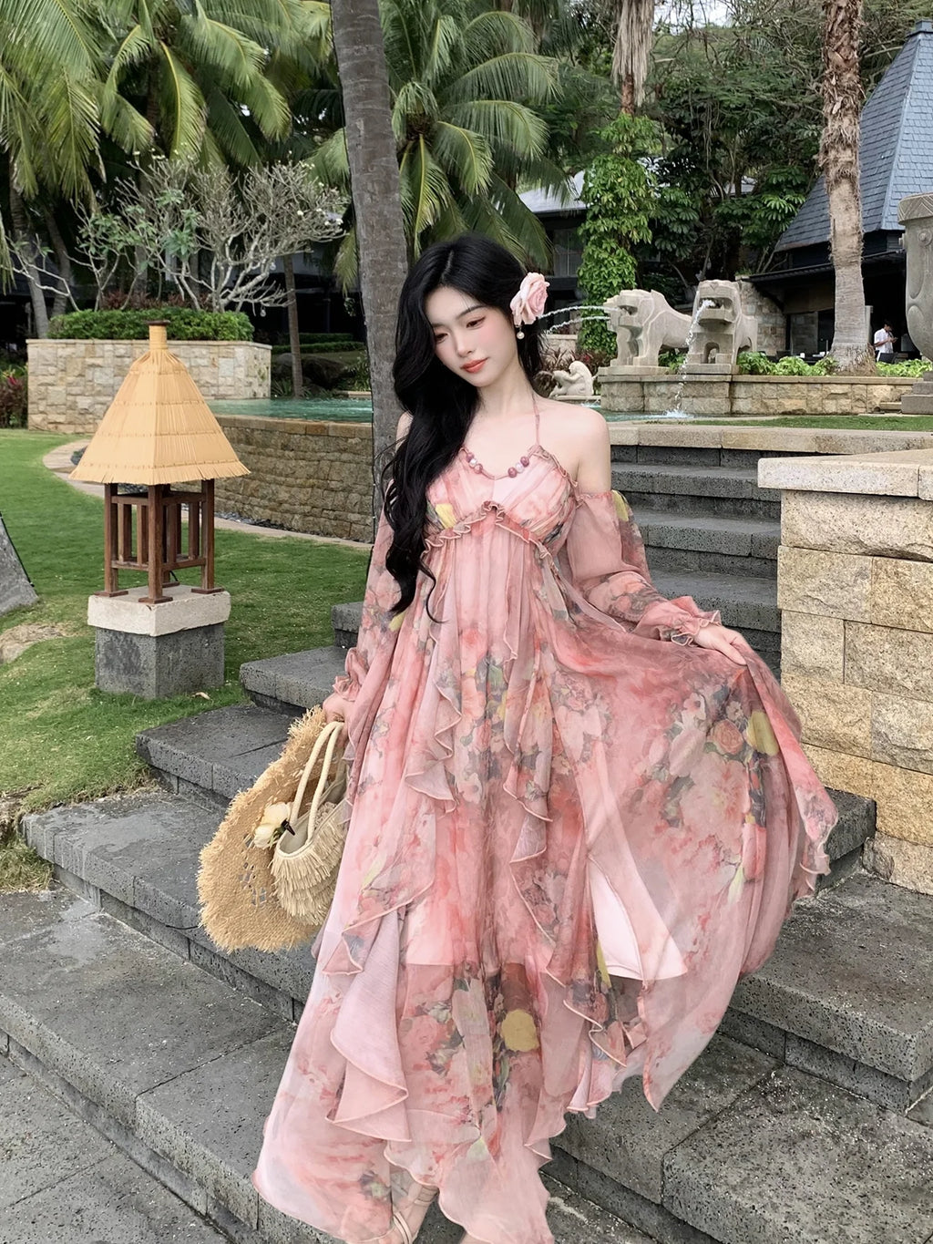 Enchanted Bloom Chiffon Gown