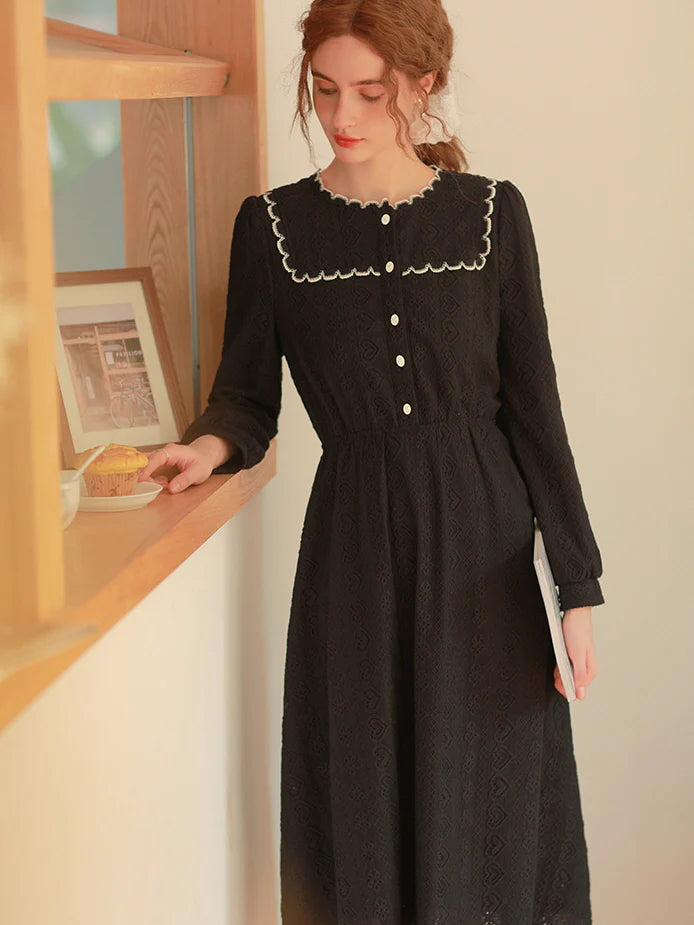 Midnight Lace Embroidered Dress