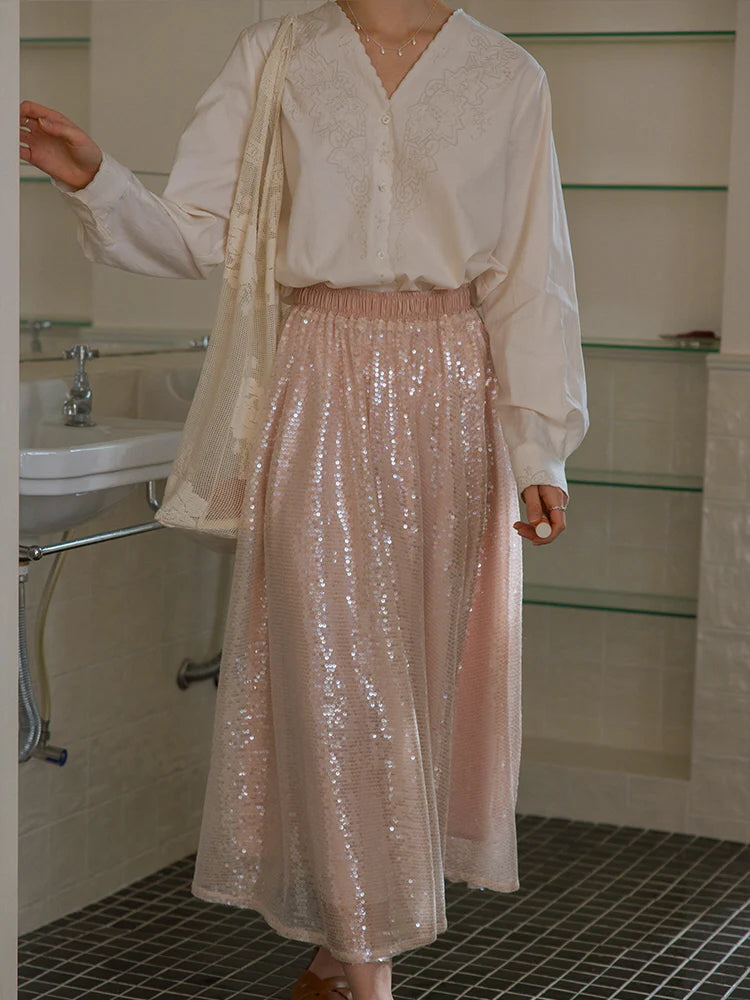 Moonlit Sparkle Sequin Tulle Skirt