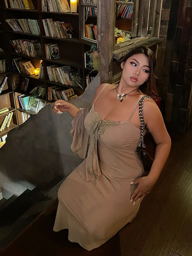 Curvy Fairytale Lace Trim Dress