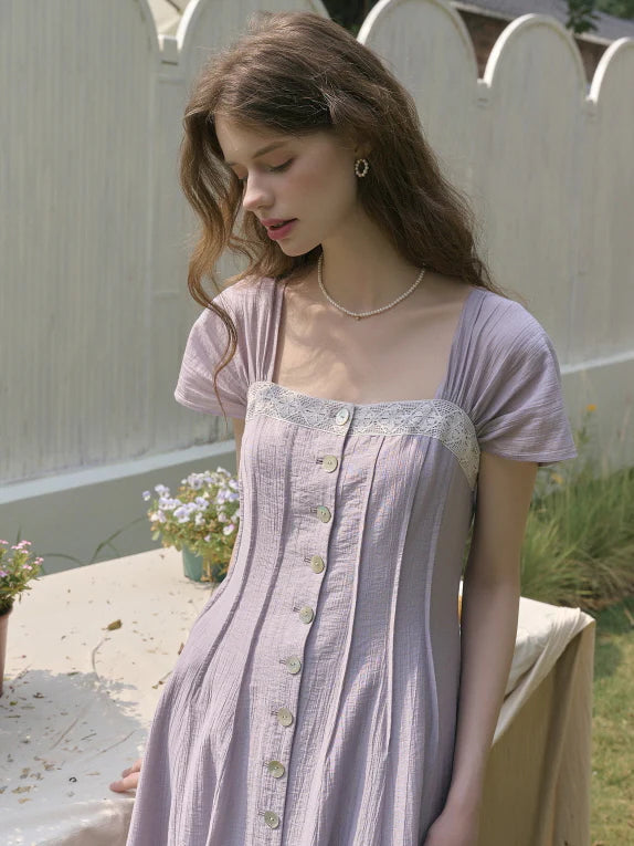 Lavender Breeze Cottagecore Dress