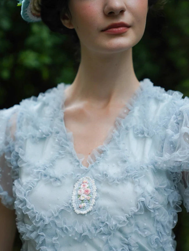 Light Blue Princess Ruffle Garden Dress