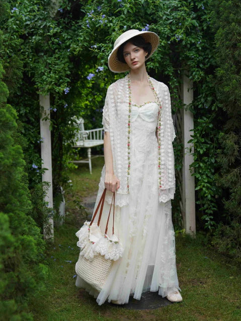 Garden Lace Bloom White Dress