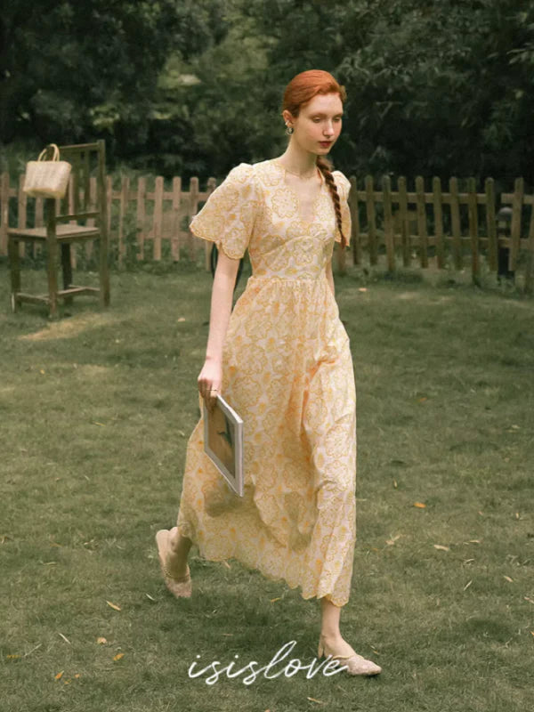 Sunlit Yellow Blossom Dress