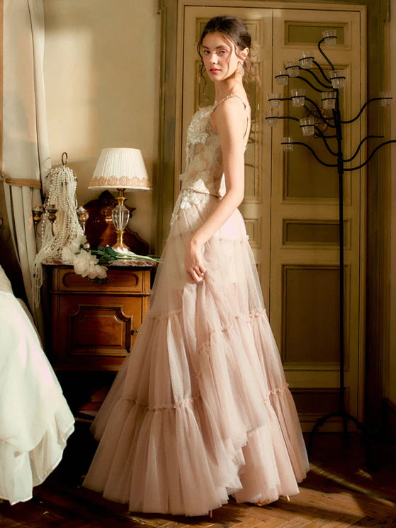 Ivory Blossom Lace Corset & Tulle Skirt