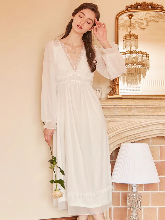 Ethereal Lace Off White Nightgown