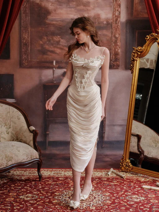 Roseveil Draped Satin Skirt