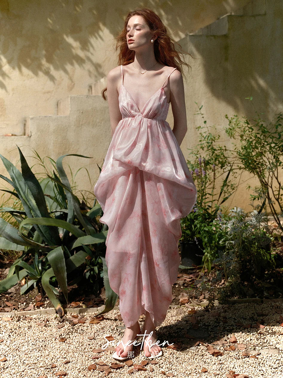 Emmeline Pink Floral Maxi Dress