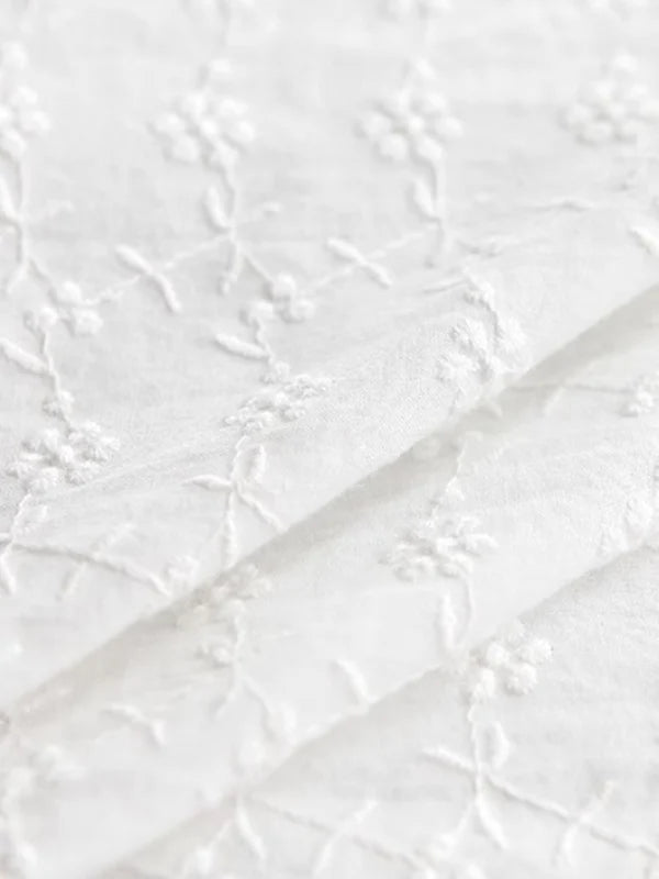 Layered Collar White Flower Blouse