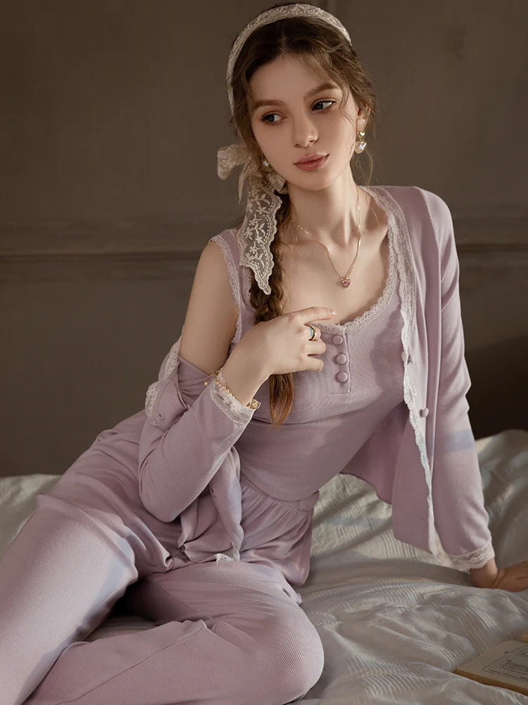 Lavender Bloom Modal Pajama Set