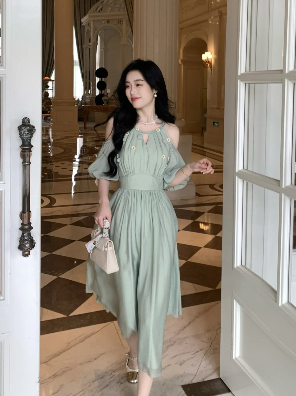 Enchanted Mint Floral Fairy Dress