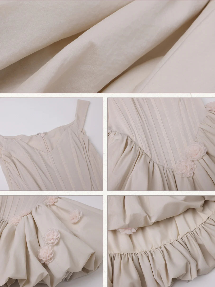 Light Pink Corset Bubble Hem Dress