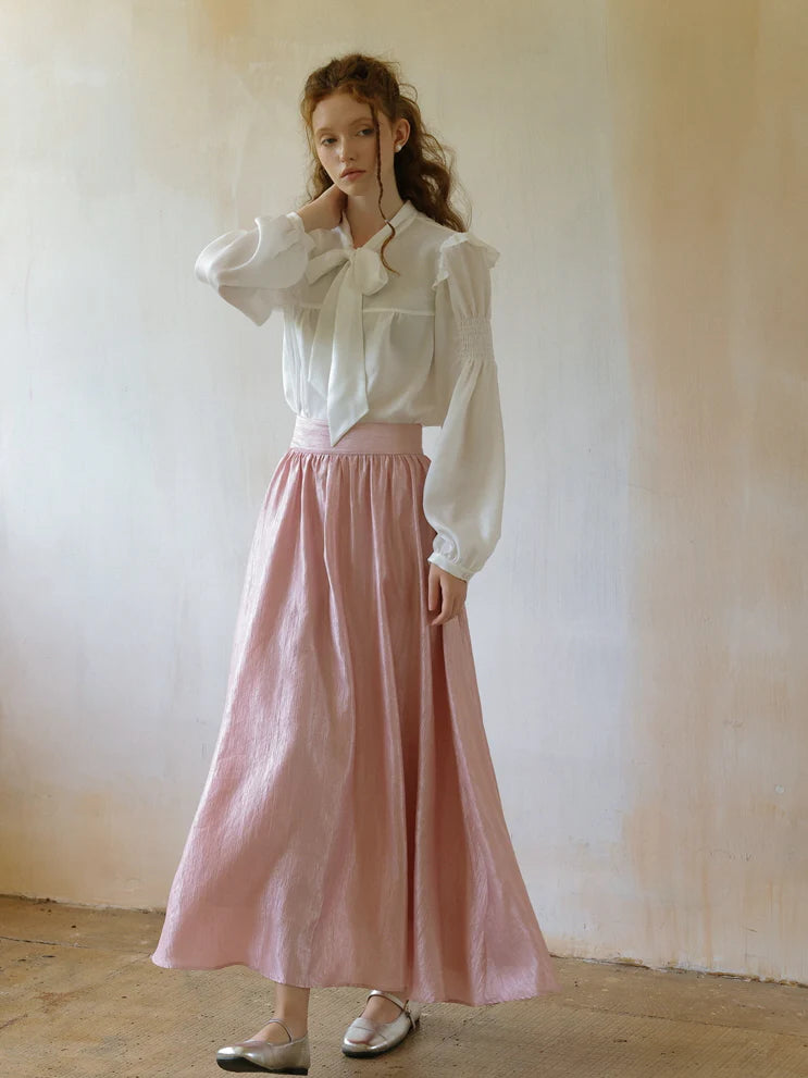 Soft Pink Satin Buttoned Vest