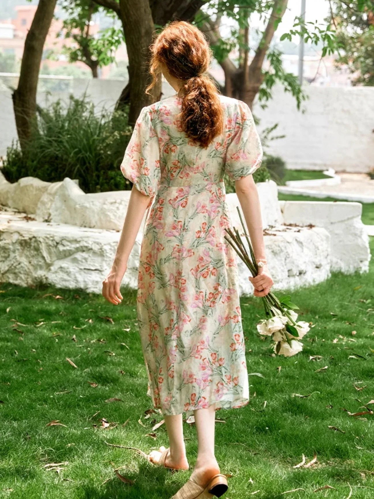 Ethereal Floral Wrap Dress