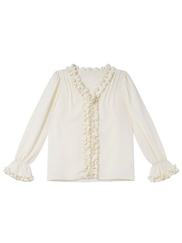Romantic Ruffle Rose Blouse