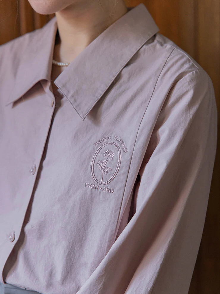 Lavender Blossom Embroidered Blouse