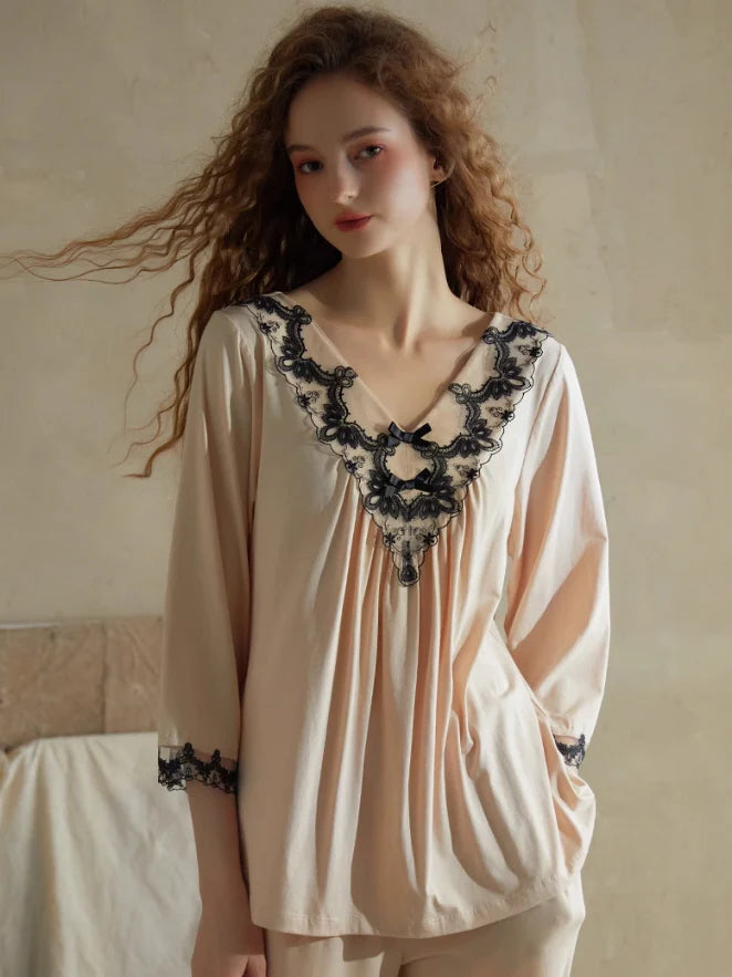 Enchanted Lace-Trim Pajama Set