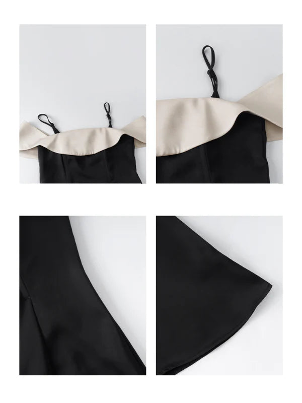 Midnight Ruffle Neckline Dress