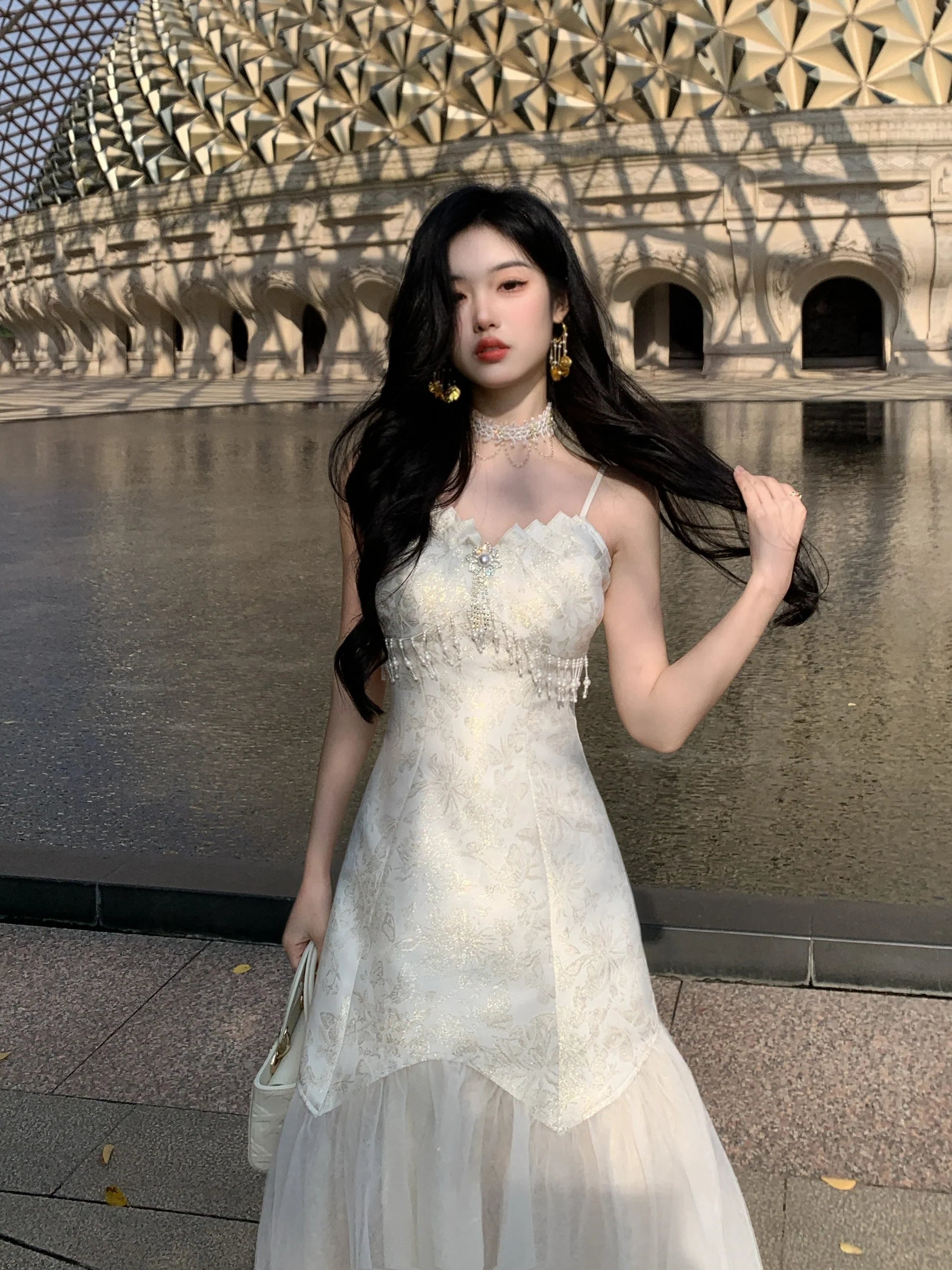 Ethereal Gold Jacquard Fairy Gown